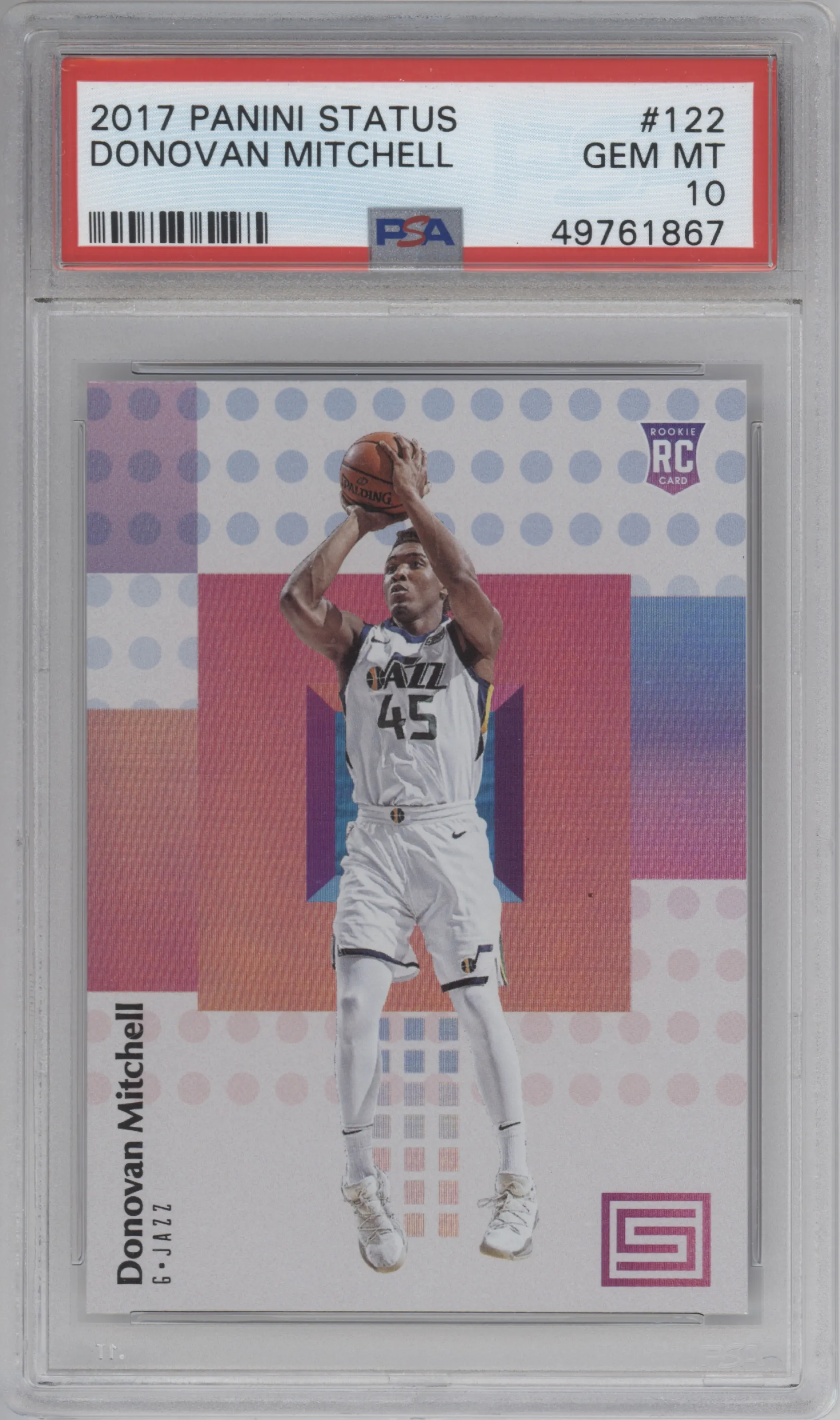 2017 Panini Status Donovan Mitchell PSA 10