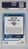 Brian Thomas Jr. from the 2024 Donruss set graded by PSA and given an overall grade of 9.