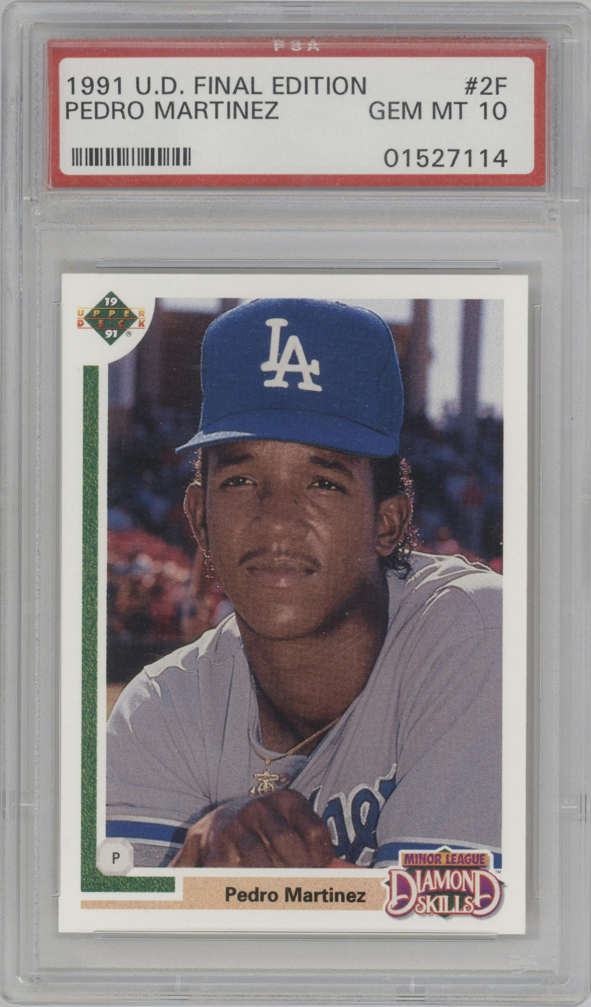 Pedro Martinez from the 1991 Upper Deck Final Edition set graded by PSA and given an overall grade of 10.