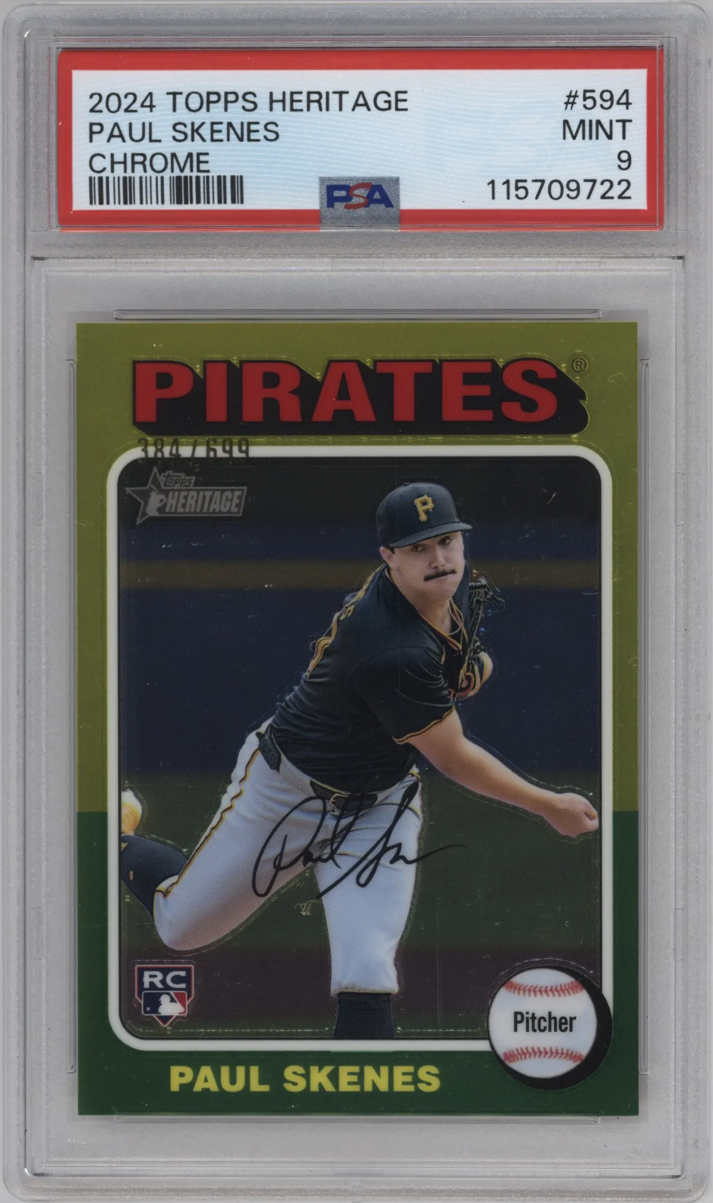 2024 Topps Heritage Paul Skenes Chrome PSA 9