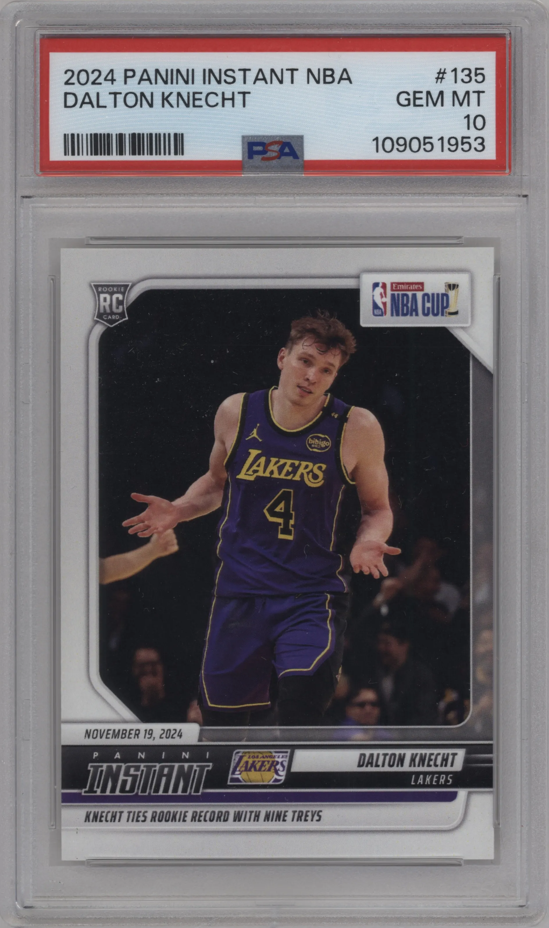 2024 Panini Instant NBA Dalton Knecht PSA 10