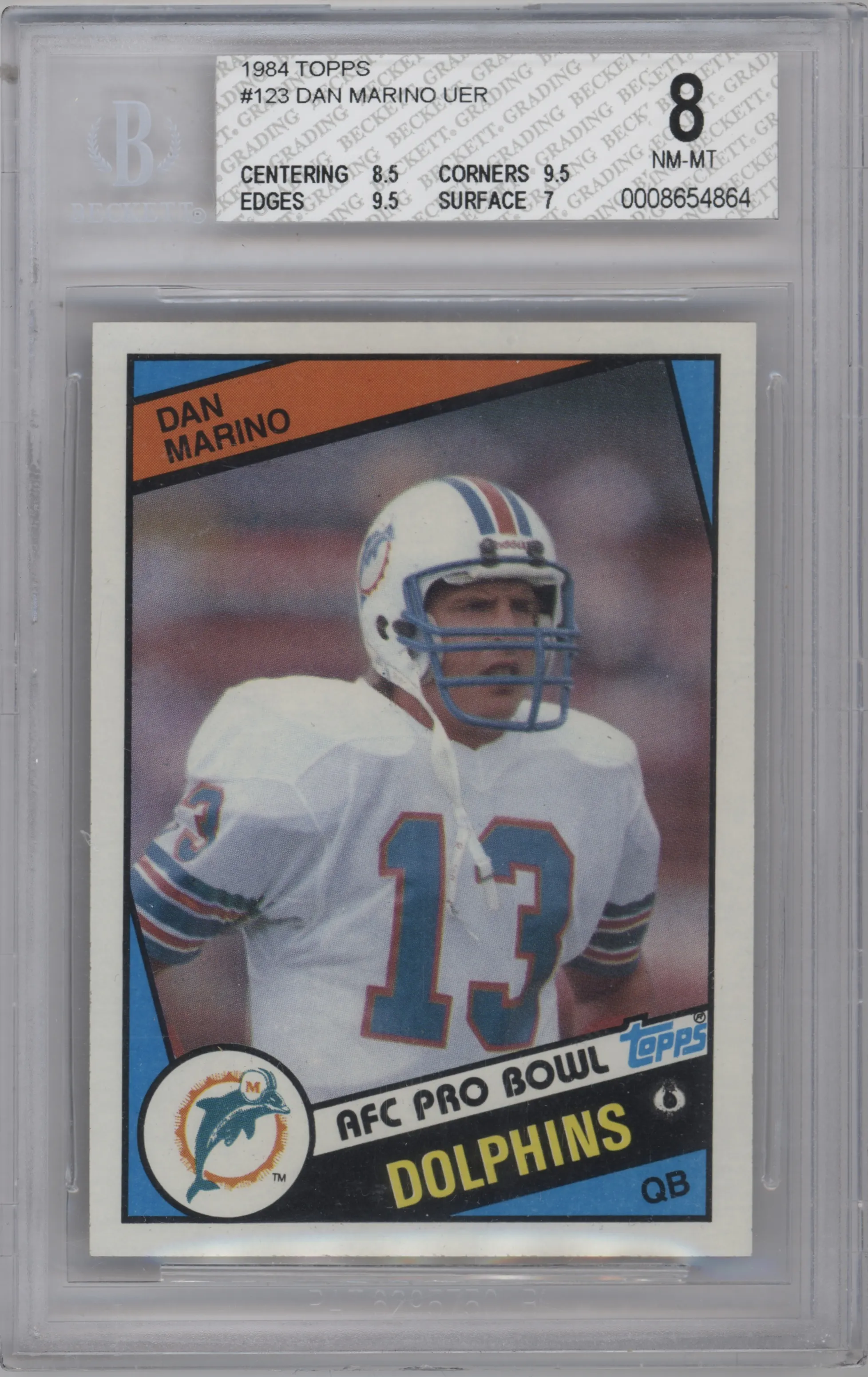 1984 Topps Dan Marino #123 BGS 8