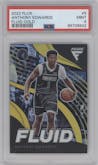 Anthony Edwards from the 2022-23 Panini Flux set featuring a Gold parallel graded by PSA and given an overall grade of 9.