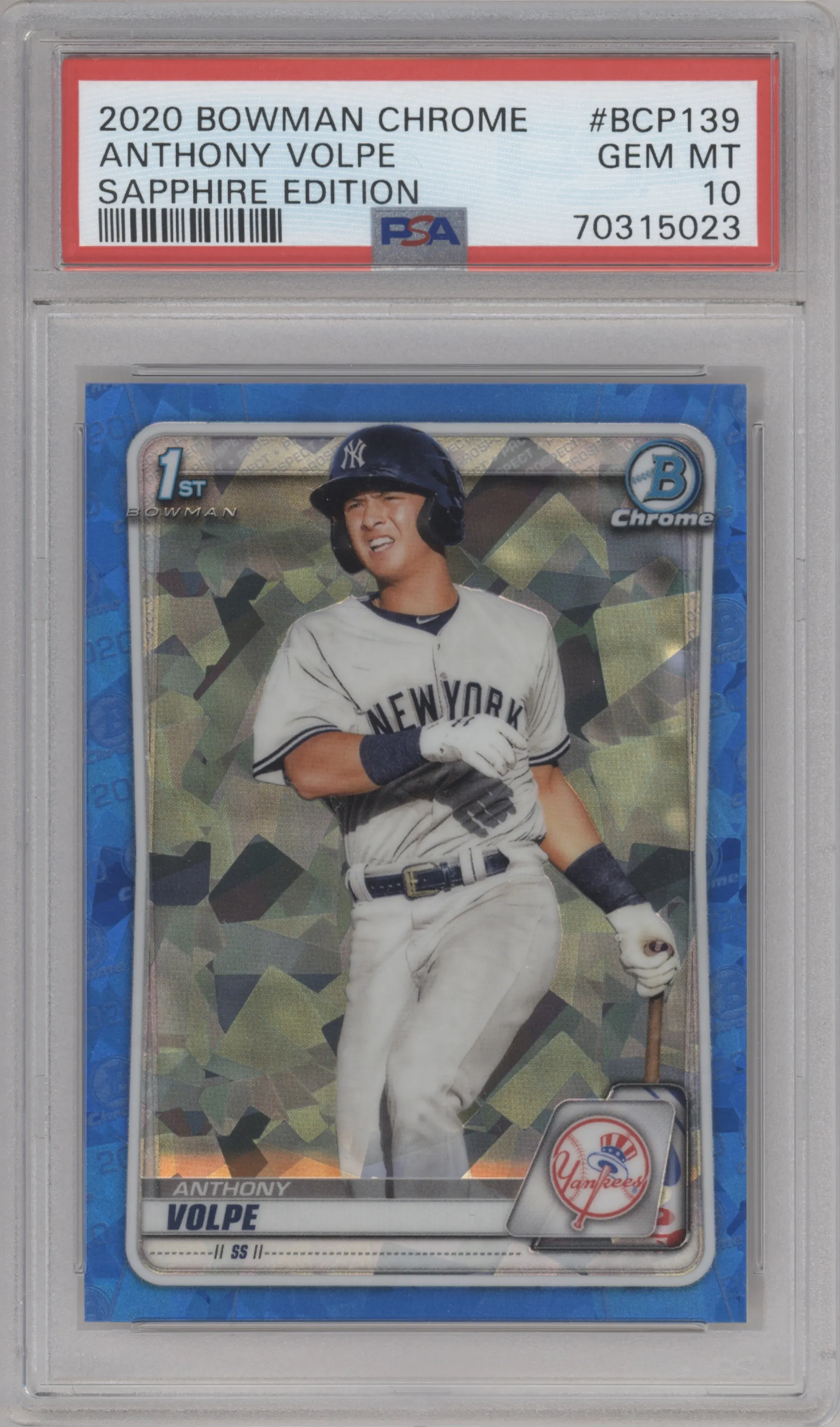 2020 Bowman Sapphire Edition Chr.Pros. Anthony Volpe PSA 10