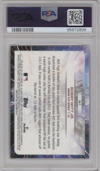 Bobby Witt Jr. from the 2023 Topps Cosmic Chrome set graded by PSA and given an overall grade of 10.