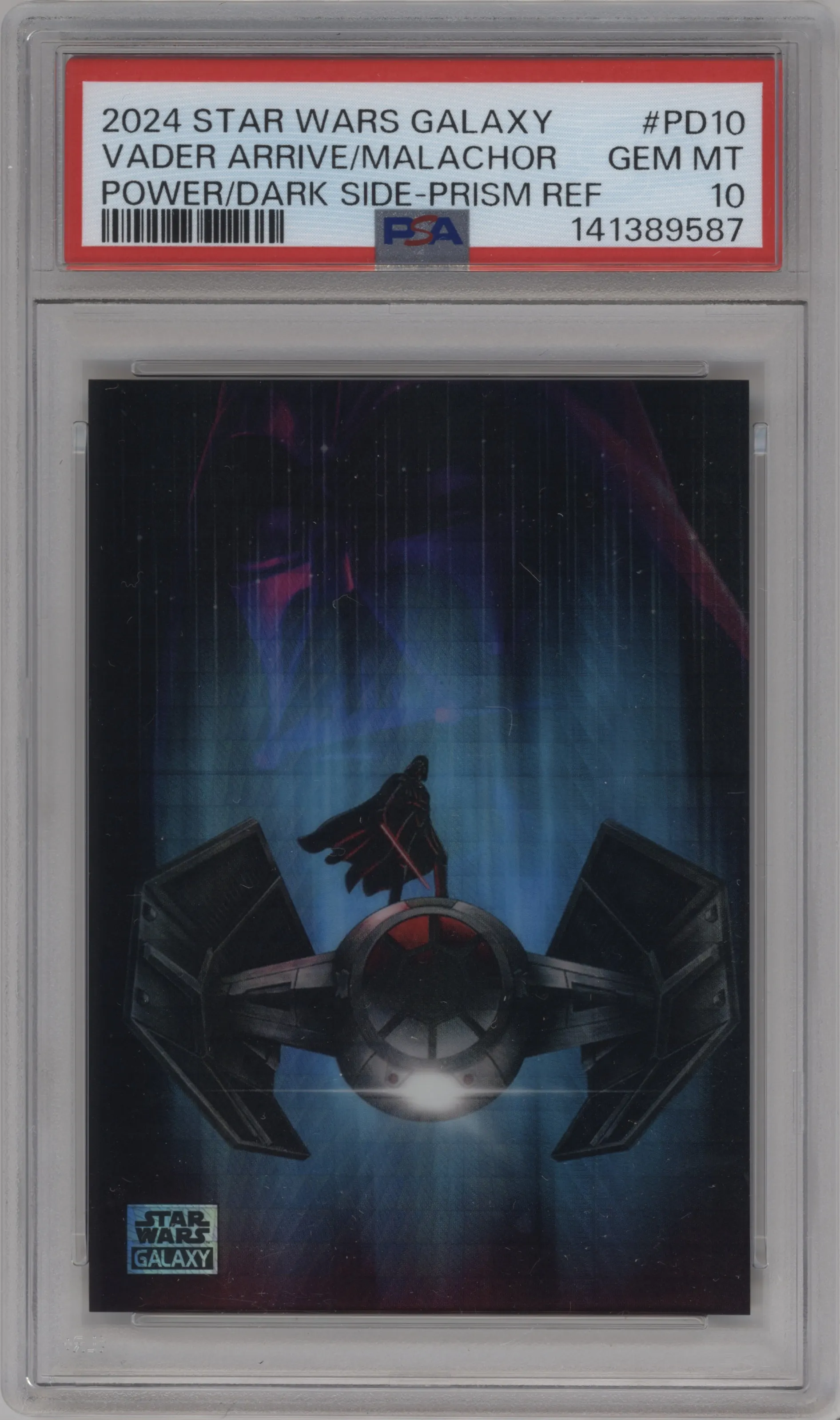 2024 Topps Chrome Star Wars Galaxy Power of the Darkside Dark Vader Arrives on Malachor Prism Refractor #PD-10 PSA 10