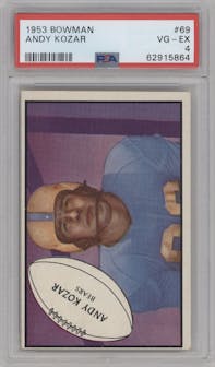 Andy Kozar from the 1953 Bowman set graded by PSA and given an overall grade of 4.