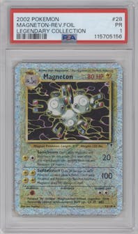 Magneton from the 2002 Pokemon  set graded by PSA and given an overall grade of 1.