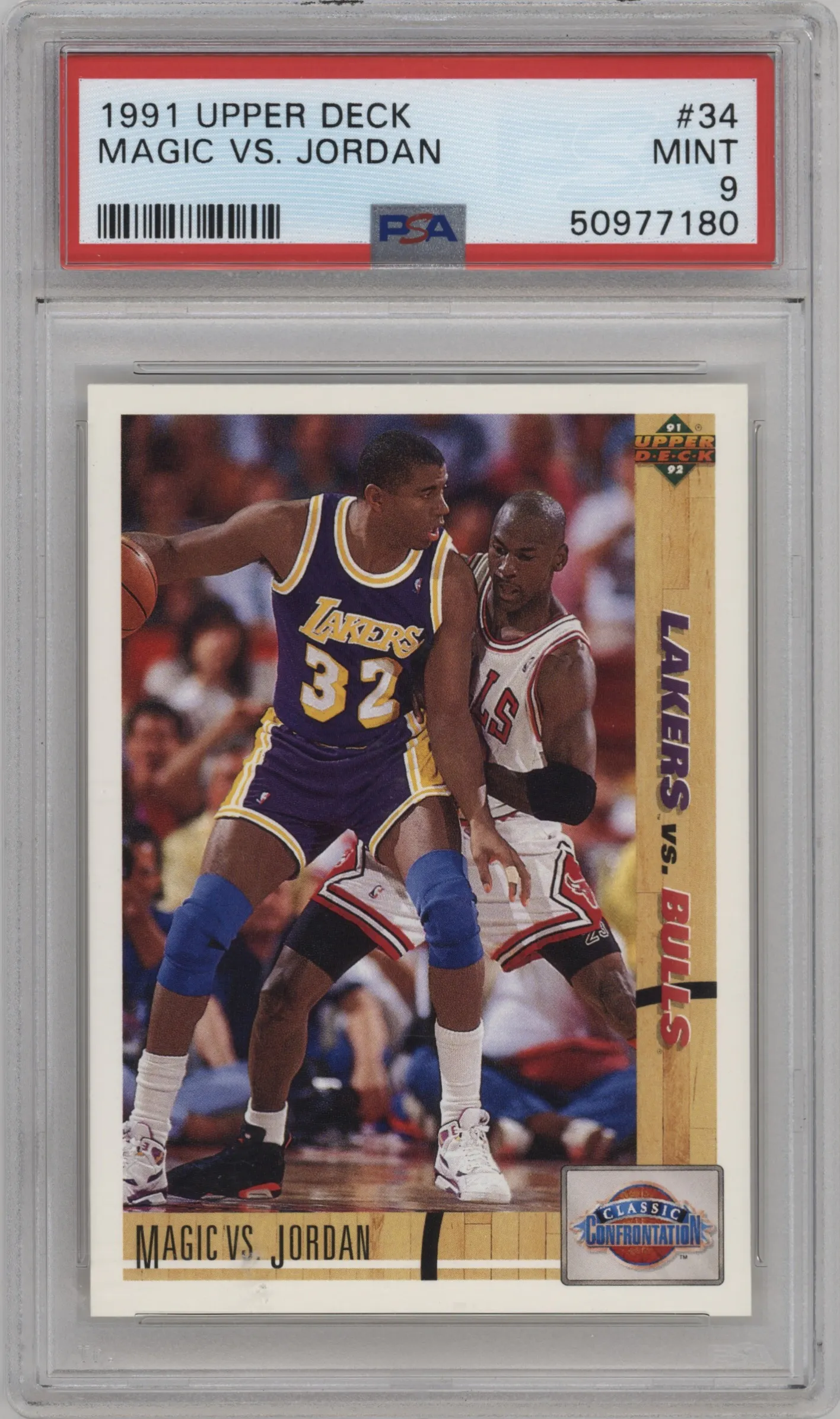 1991 Upper Deck Magic Johnson/Michael Jordan #34 PSA 9