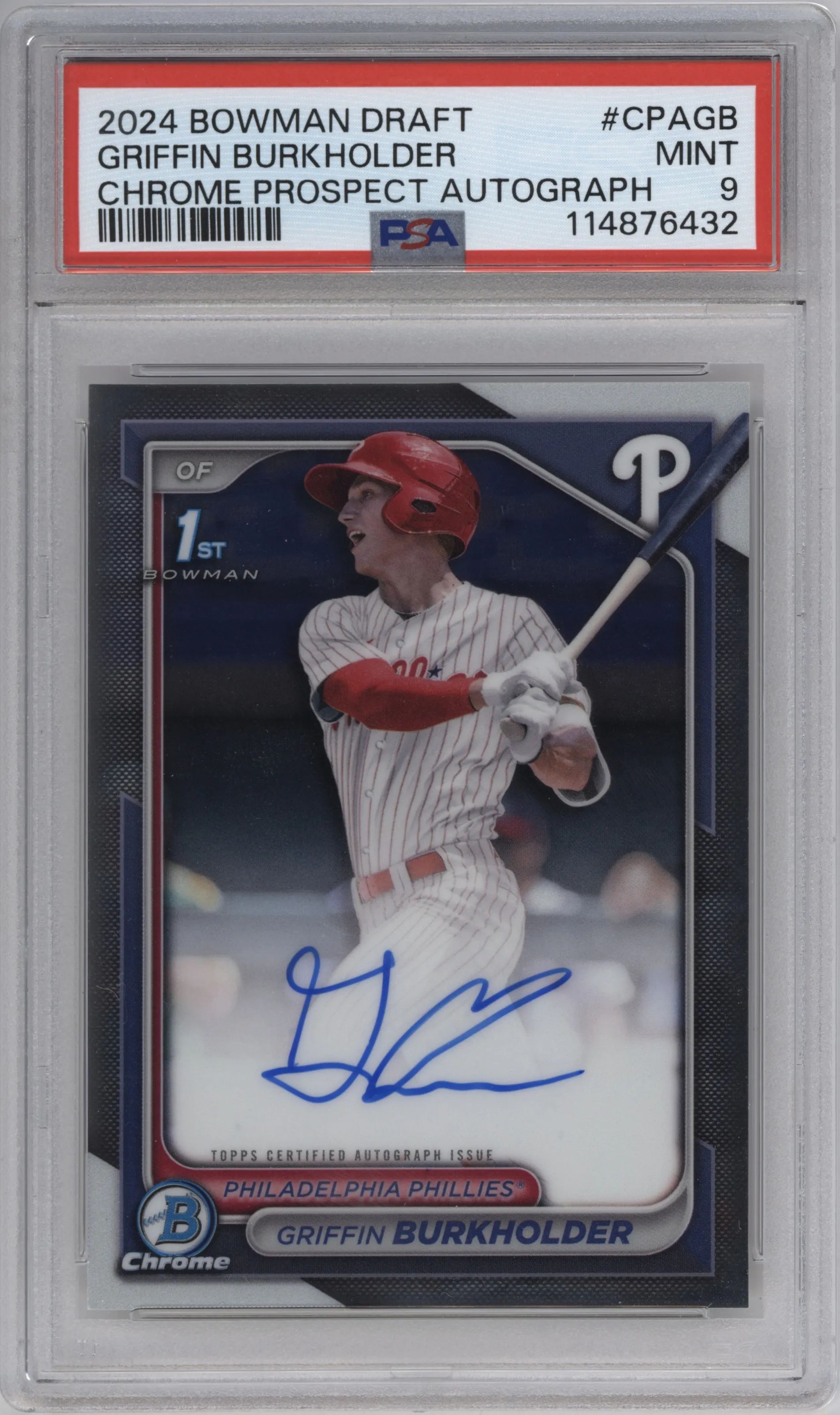 2024 Bowman Draft Chr.Pros.Auto Griffin Burkholder PSA 9