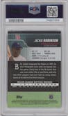 Jackie Robinson from the 2022 Stadium Club Chrome set featuring a X-Fractor parallel graded by PSA and given an overall grade of 10.