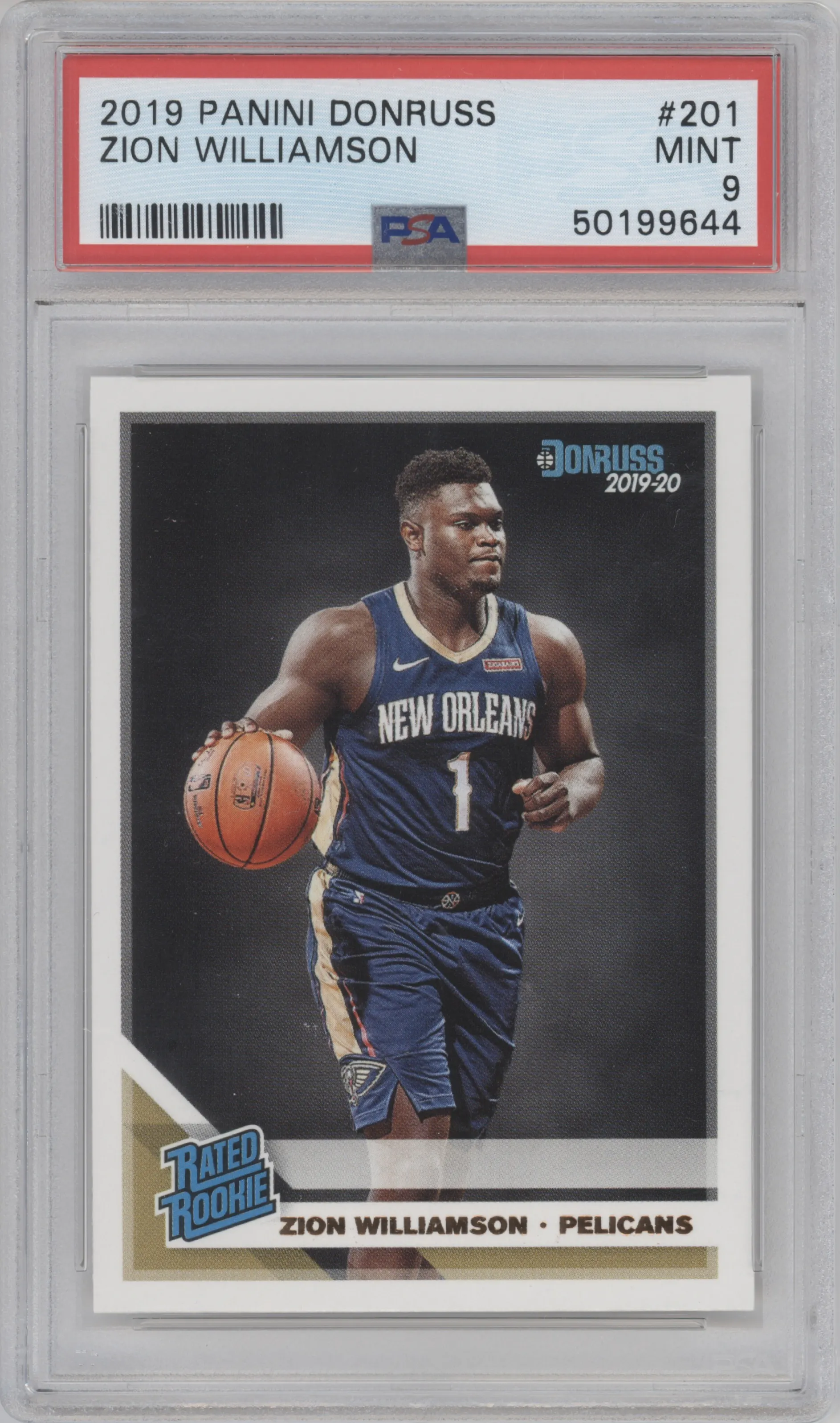 2019 Panini Donruss Rated Rookie Zion Williamson PSA 9