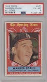 Warren Spahn from the 1959 Topps set graded by PSA and given an overall grade of 6.