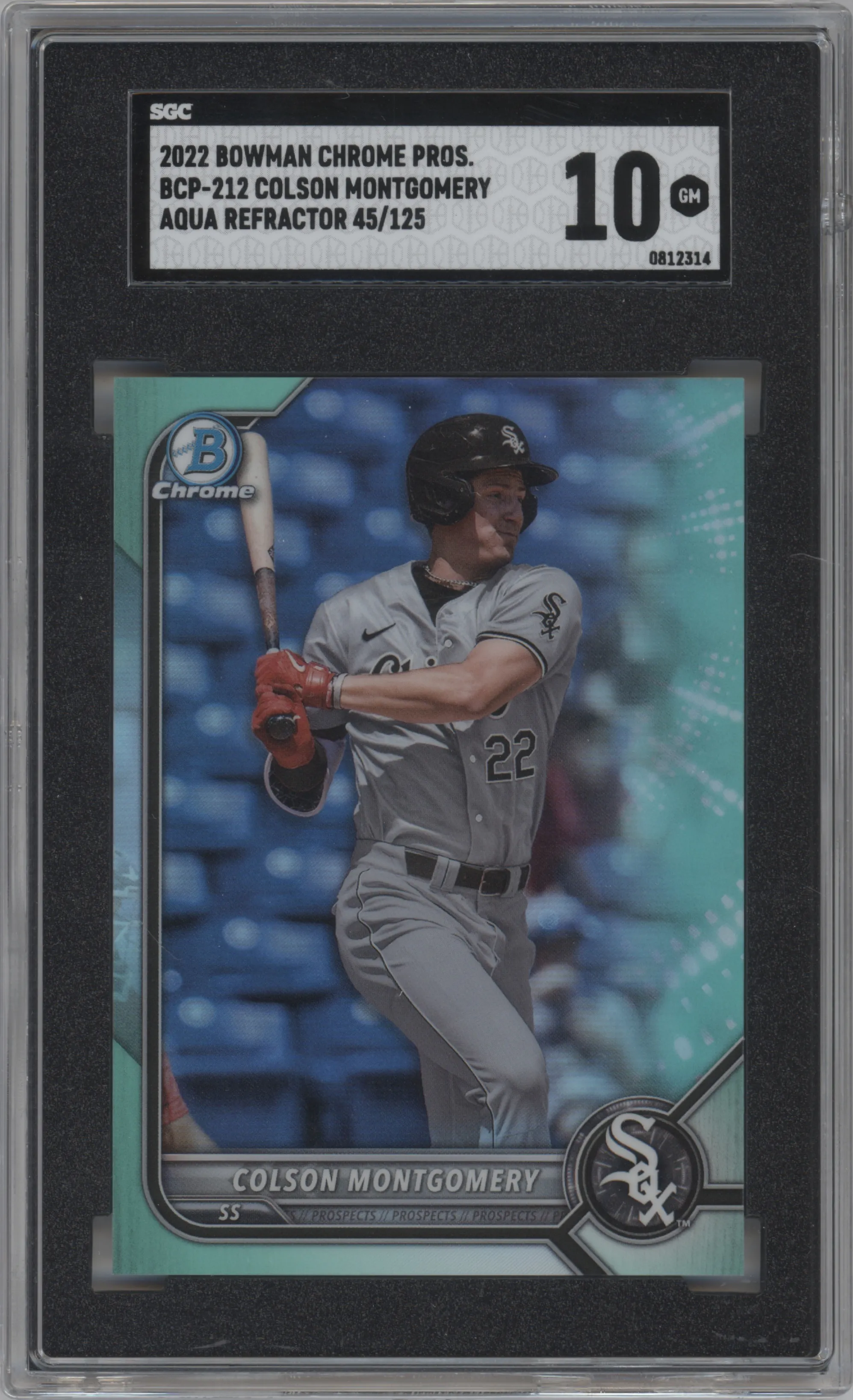 2022 Bowman Chrome Pros. Colson Montgomery Aqua Refractor #BCP-212 SGC 10