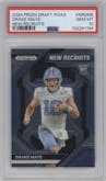 Drake Maye from the 2024 Panini Prizm Draft Picks set graded by PSA and given an overall grade of 10.
