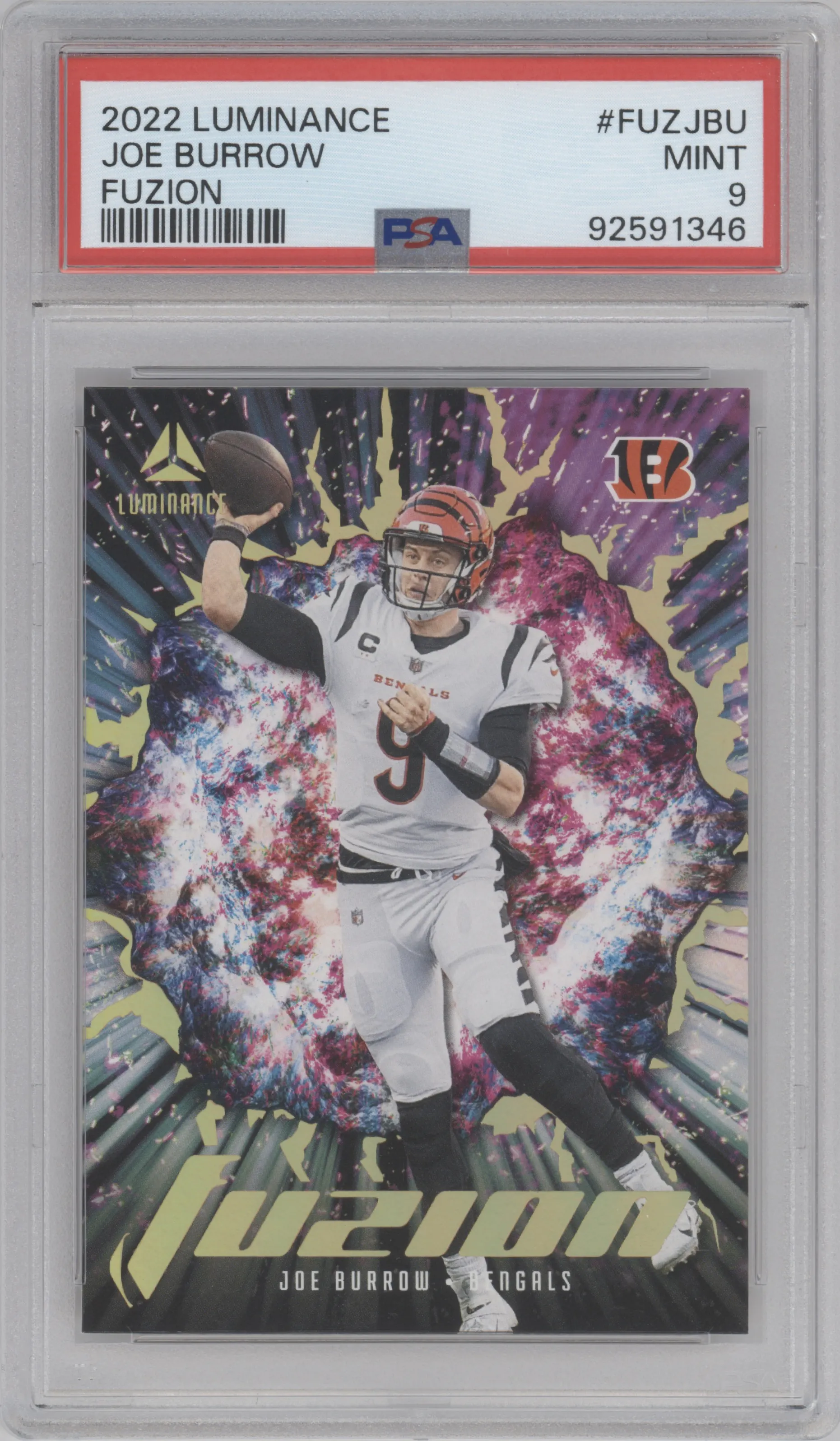 2022 Panini Luminance Fuzion Joe Burrow PSA 9