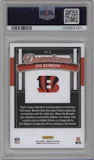 Joe Burrow from the 2025 Panini Donruss set graded by PSA and given an overall grade of 10.