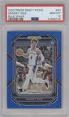 Gradey Dick from the 2023-24 Panini Prizm Draft Picks set featuring a Blue Wave parallel graded by PSA and given an overall grade of 10.