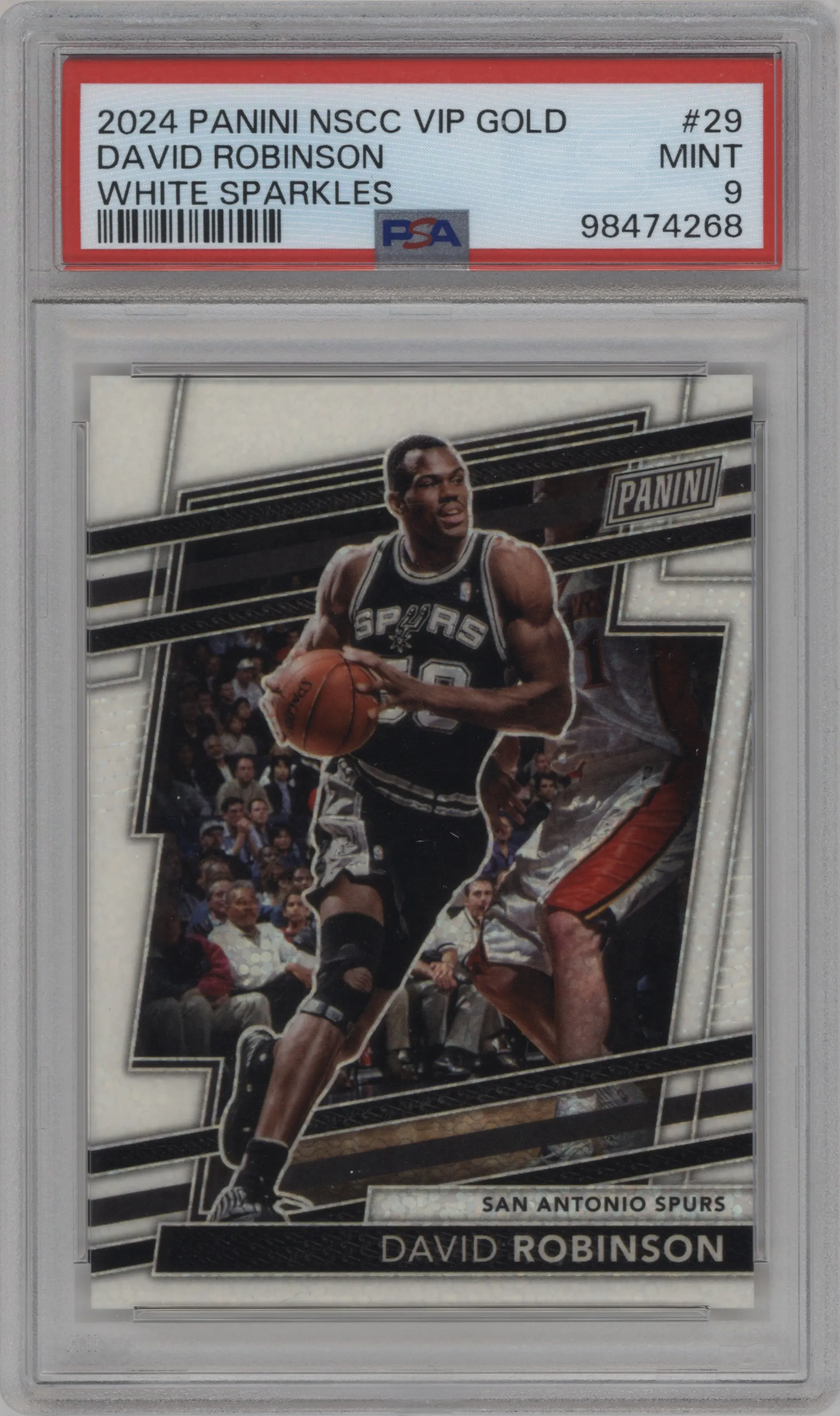 2024 Panini The National VIP Gold Pack David Robinson White Sparkle PSA 9
