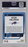 Keon Coleman  from the 2024 Donruss set featuring a Red Pandora parallel graded by PSA and given an overall grade of 10.