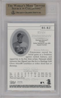 Ryan Zimmerman from the 2005 Bowman Sterling set graded by Beckett and given an overall grade of 9.5.