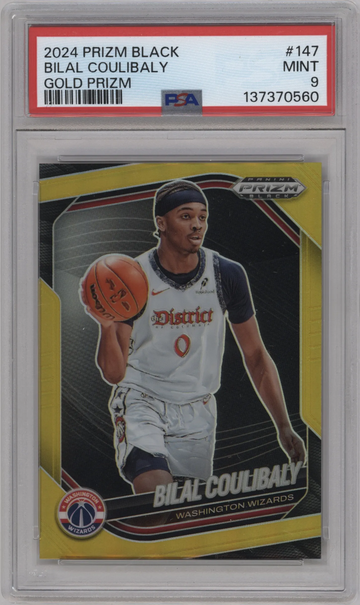 2024 Panini Prizm Black Bilal Coulibaly Gold Prizm PSA 9