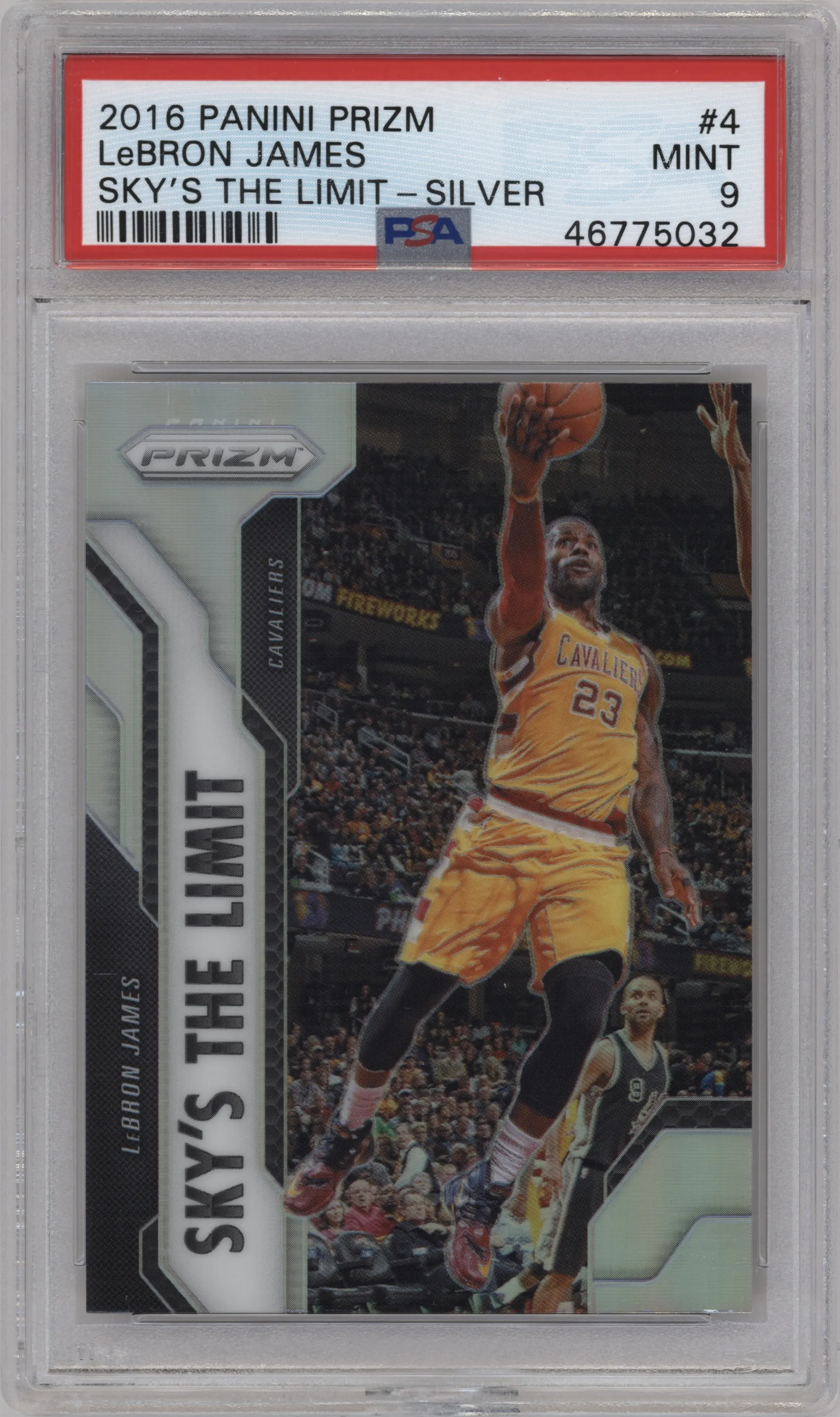 2016 Panini Prizm Sky's the Limit LeBron James Silver PSA 9