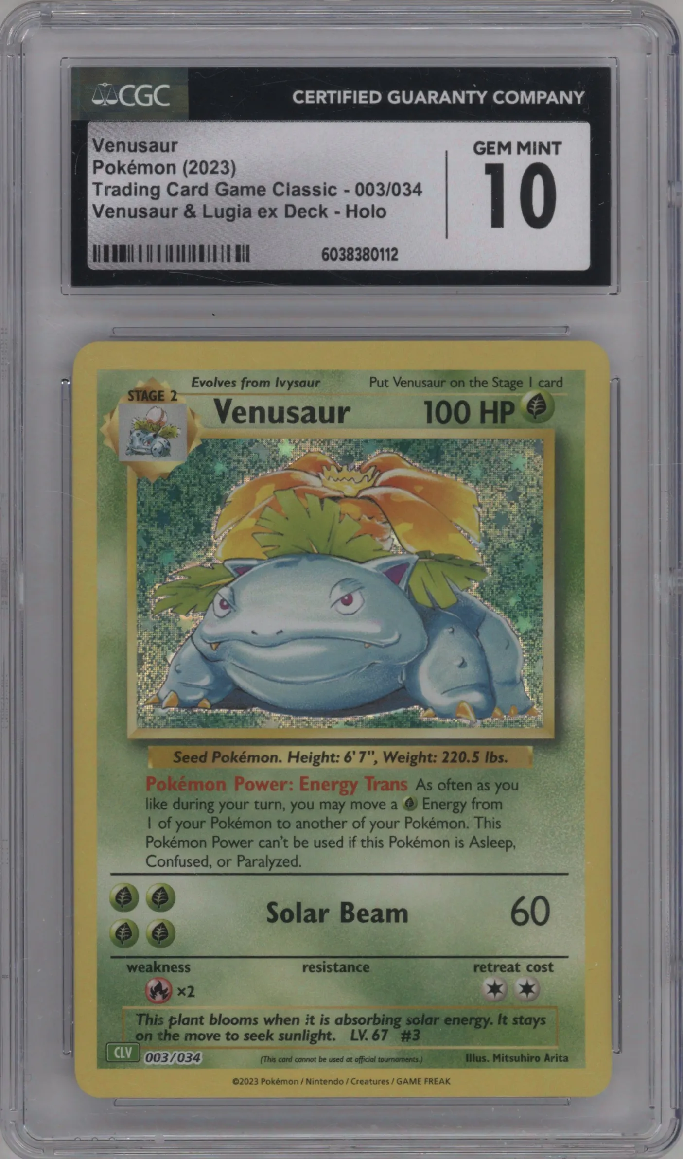 2023 Pokemon CLV Venusaur CGC 10