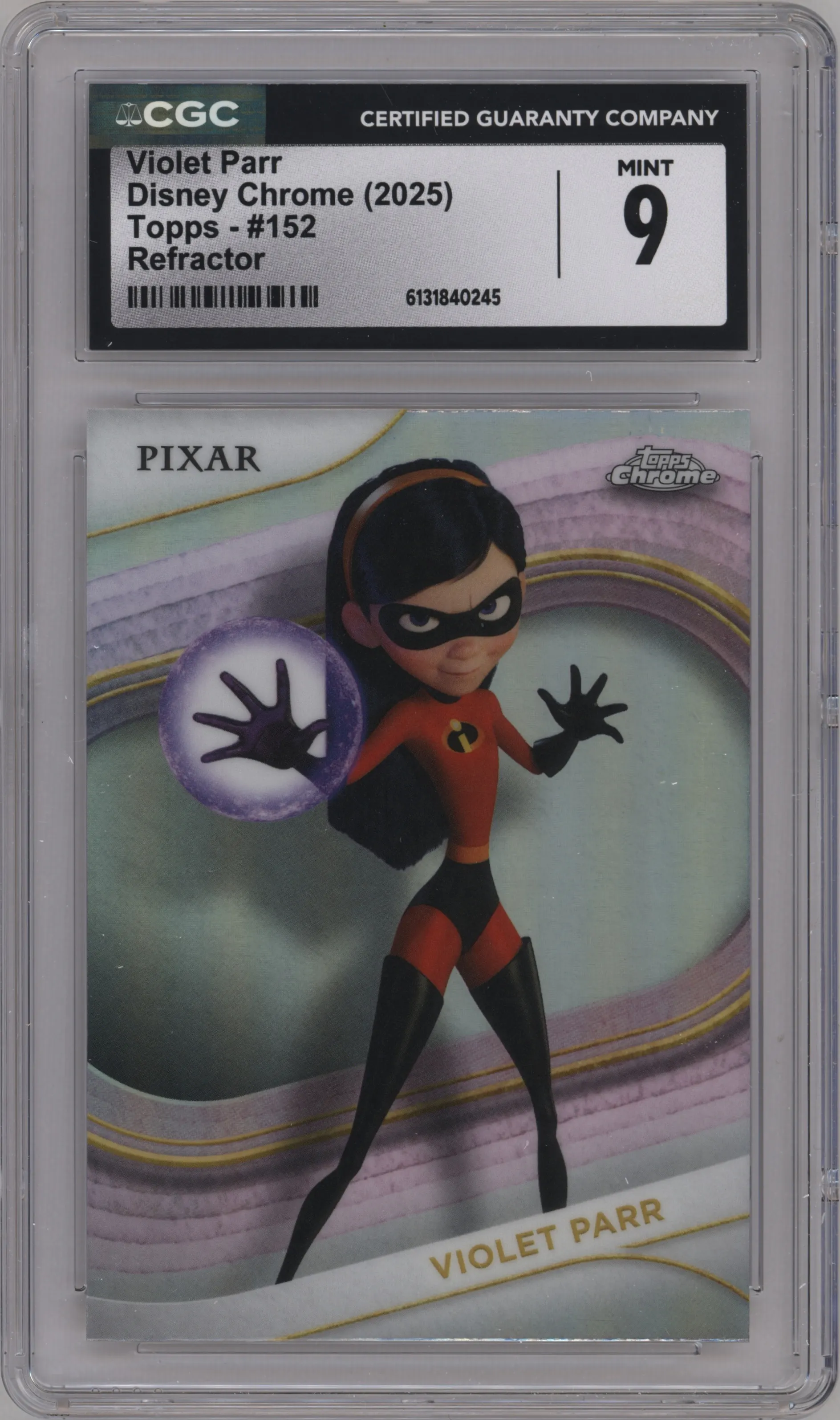 2025 Topps Chrome Disney Violet Parr Refractor CGC 9