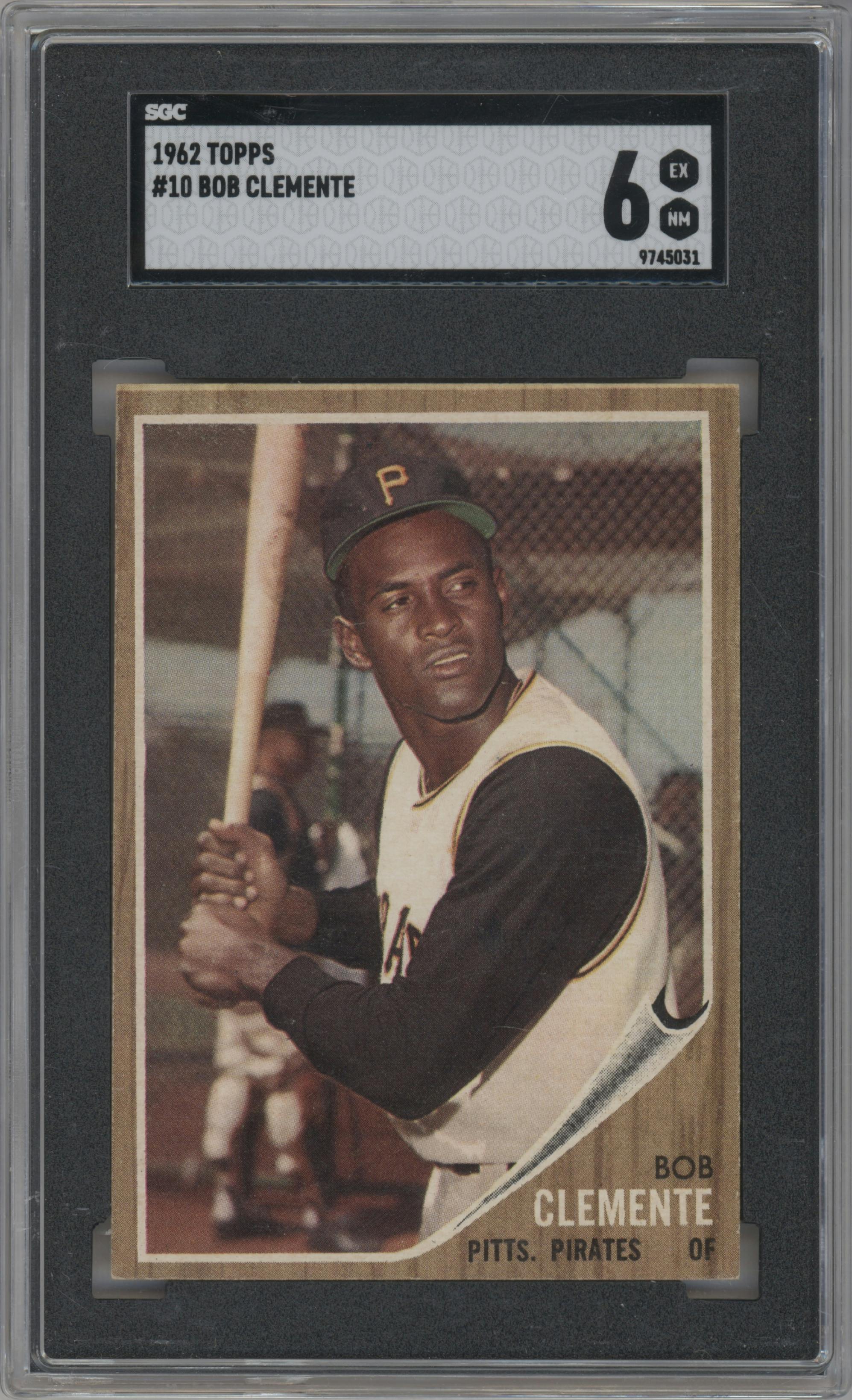 Bob Clemente from the 1962 Topps set graded by PSA and given an overall grade of 6.