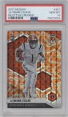 Ja'Marr Chase from the 2021 Panini Mosaic set featuring a Reactive Orange parallel graded by PSA and given an overall grade of 10.