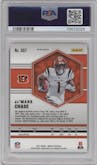 Ja'Marr Chase from the 2021 Panini Mosaic set featuring a Reactive Orange parallel graded by PSA and given an overall grade of 10.