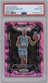 Brandon Miller from the 2023-24 Panini Prizm set featuring a Pink Ice parallel graded by PSA and given an overall grade of 10.