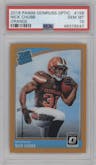 Nick Chubb from the 2018 Panini Donruss Optic set featuring a Orange parallel graded by PSA and given an overall grade of 10.