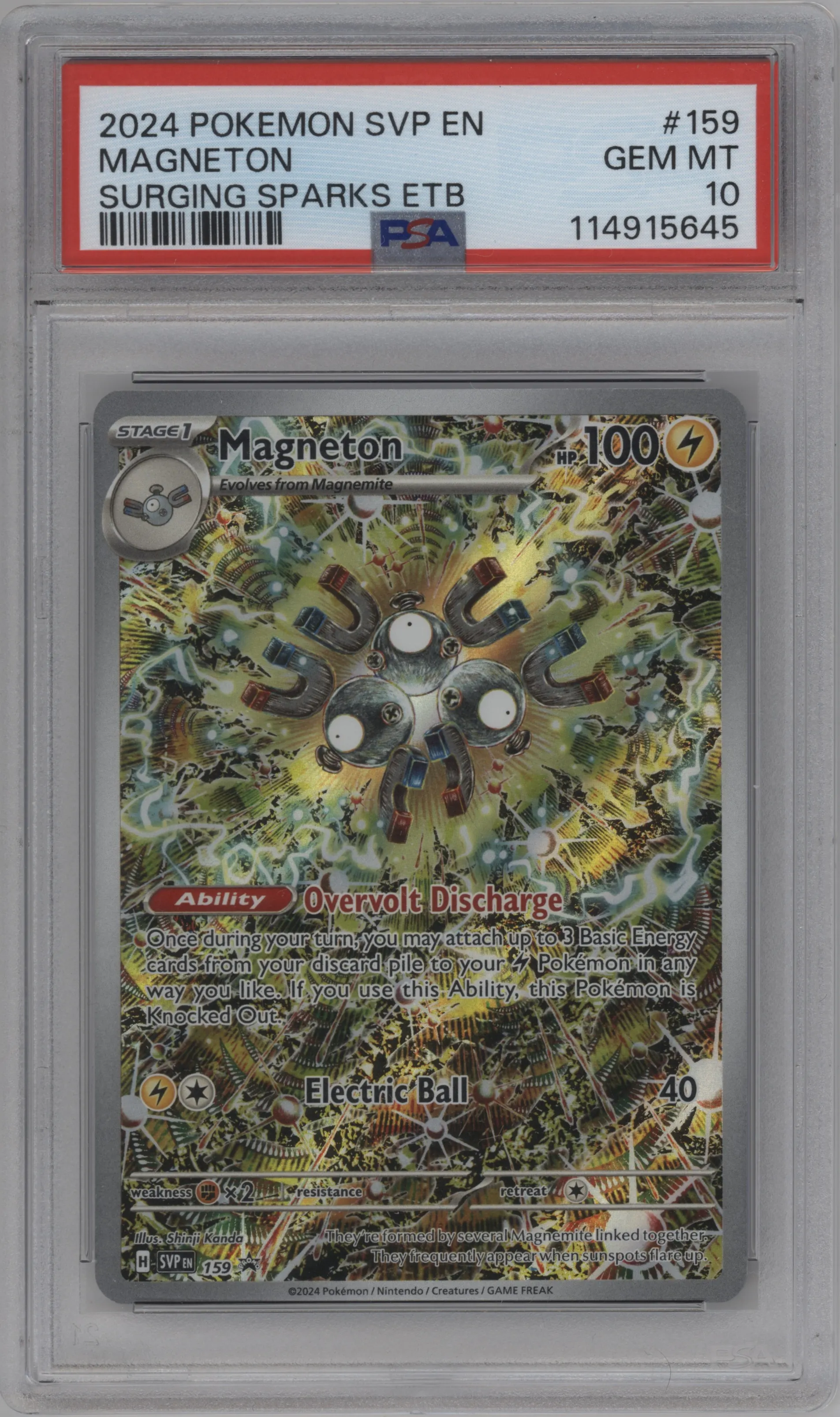 2024 Pokemon SV Magneton Surging Sparks Elite Trainer Box PSA 10