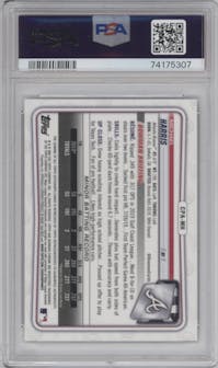Michael Harris from the 2020 Bowman Chrome set graded by PSA and given an overall grade of 10.