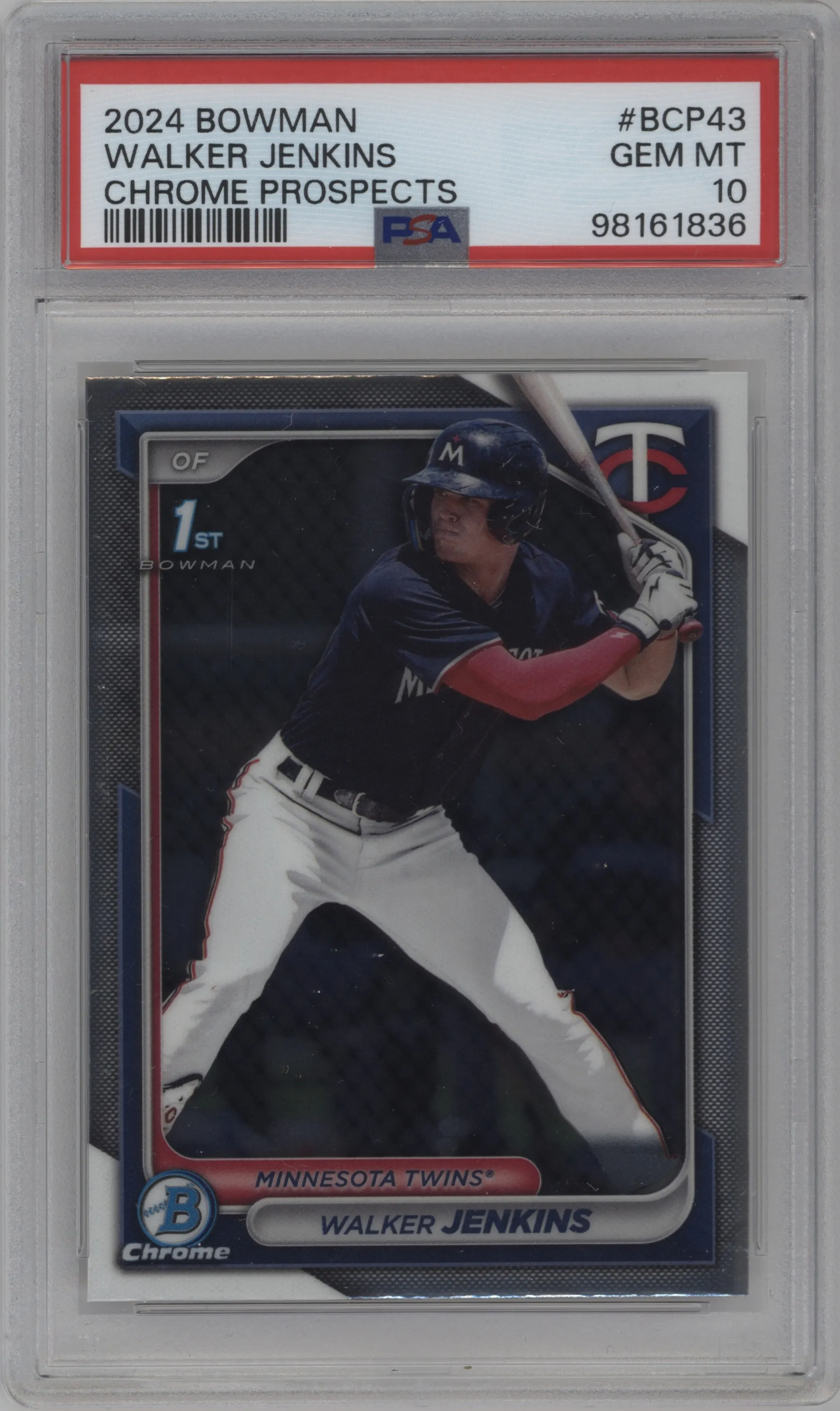 2024 Bowman Chrome Pros. Walker Jenkins PSA 10