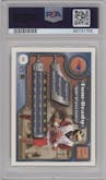 Tom Brady from the 2000 Pacific Aurora set graded by PSA and given an overall grade of 9.