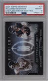 Caleb Williams/ im McMahon from the 2024 Topps Midnight set featuring a Winter Solstice parallel graded by PSA and given an overall grade of 8.