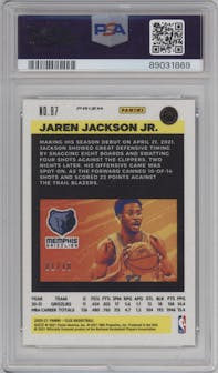 Jaren Jackson Jr. from the 2020-21 Panini Flux set featuring a Gold parallel graded by PSA and given an overall grade of 10.
