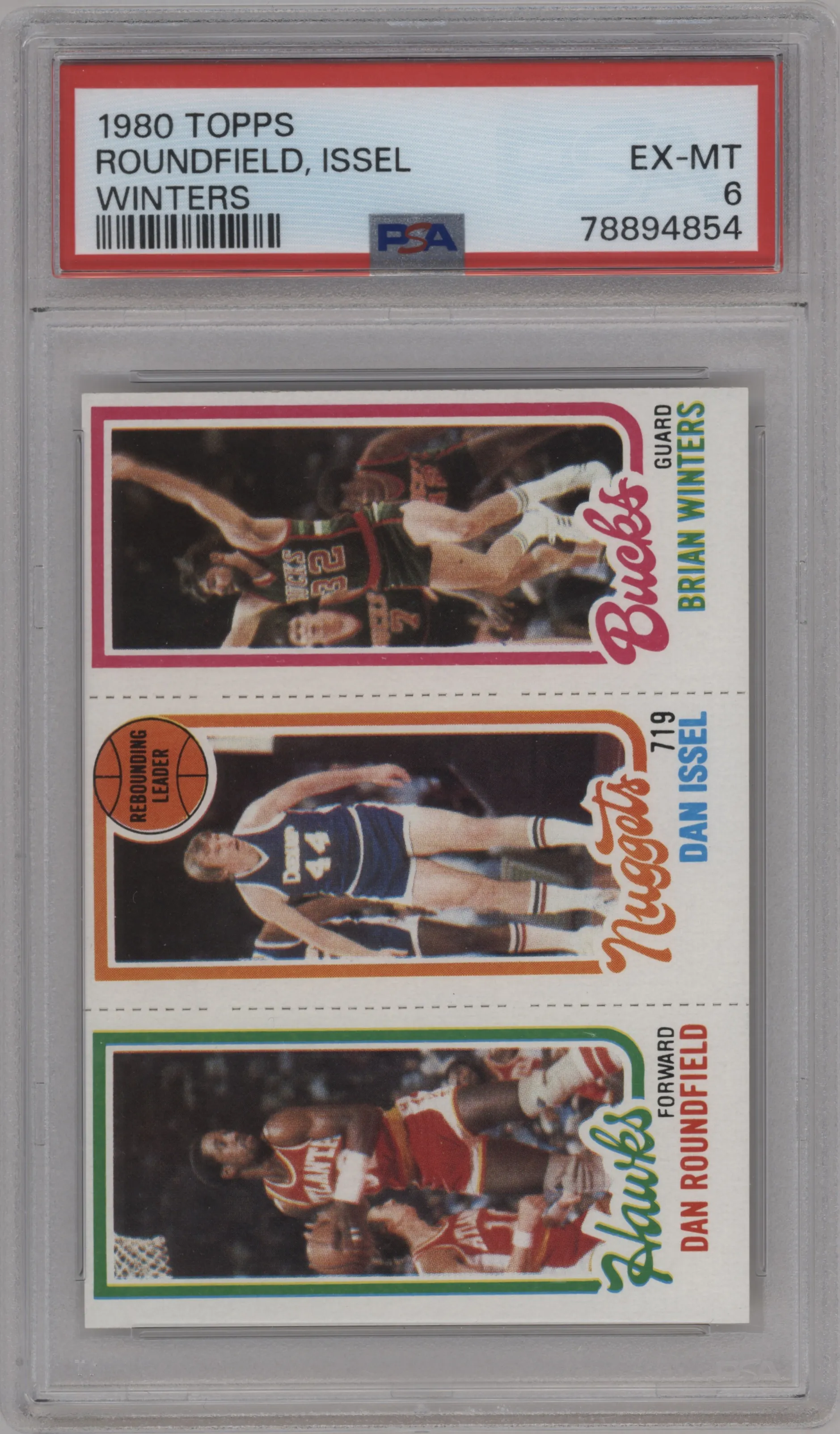 1980 Topps Brian Winters/Dan Issel/Dan Roundfield #152/73/29 PSA 6
