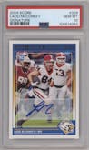 Ladd McConkey from the 2024 Panini Score set graded by PSA and given an overall grade of 10.