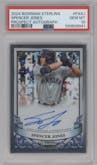 Spencer Jones from the 2024 Bowman Sterling set graded by PSA and given an overall grade of 10.
