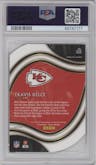 Travis Kelce from the 2020 Panini Select set featuring a Die-Cut Tri-Color parallel graded by PSA and given an overall grade of 10.