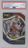 Travis Kelce from the 2020 Panini Select set featuring a Die-Cut Tri-Color parallel graded by PSA and given an overall grade of 10.