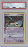 Deoxys from the 2005 Pokemon EX set graded by PSA and given an overall grade of 9.