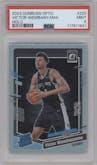 Victor Wembanyama from the 2023-24 Donruss Optic set featuring a Holo parallel graded by PSA and given an overall grade of 9.