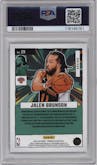 Jalen Brunson from the 2024-25 Panini Donruss set graded by PSA and given an overall grade of 10.