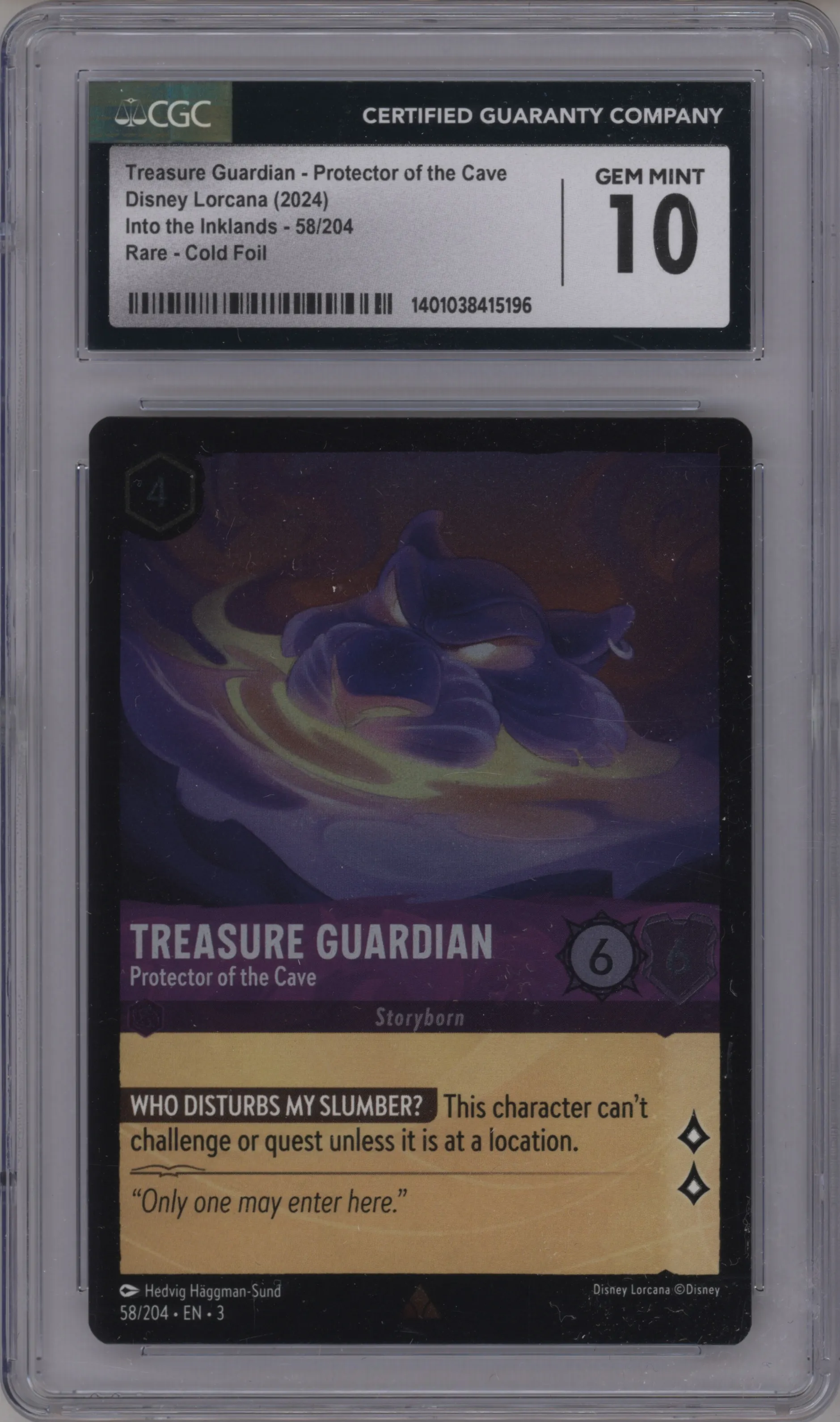 2024 Disney Lorcana Into the Inklands Treasure Guardian Foil CGC 10