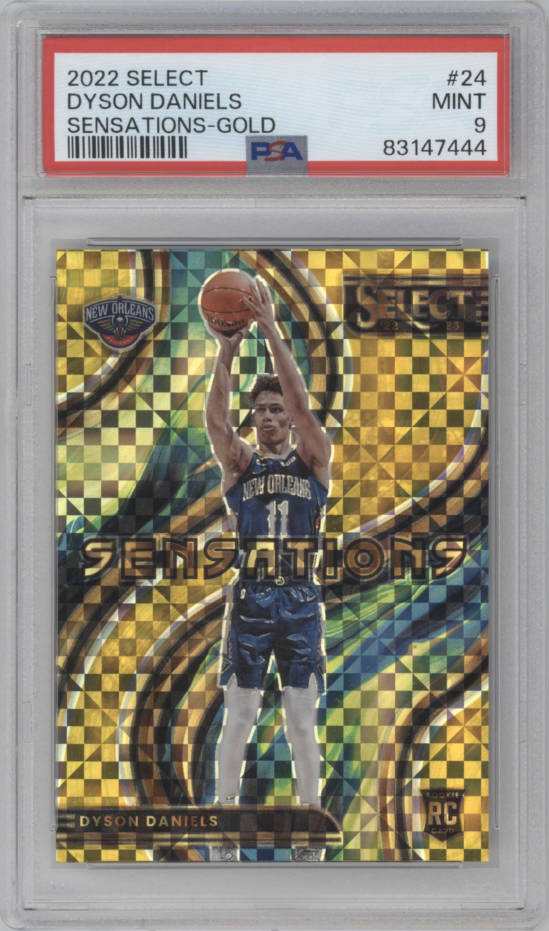 2022 Panini Select Sensations Dyson Daniels Gold Prizm PSA 9